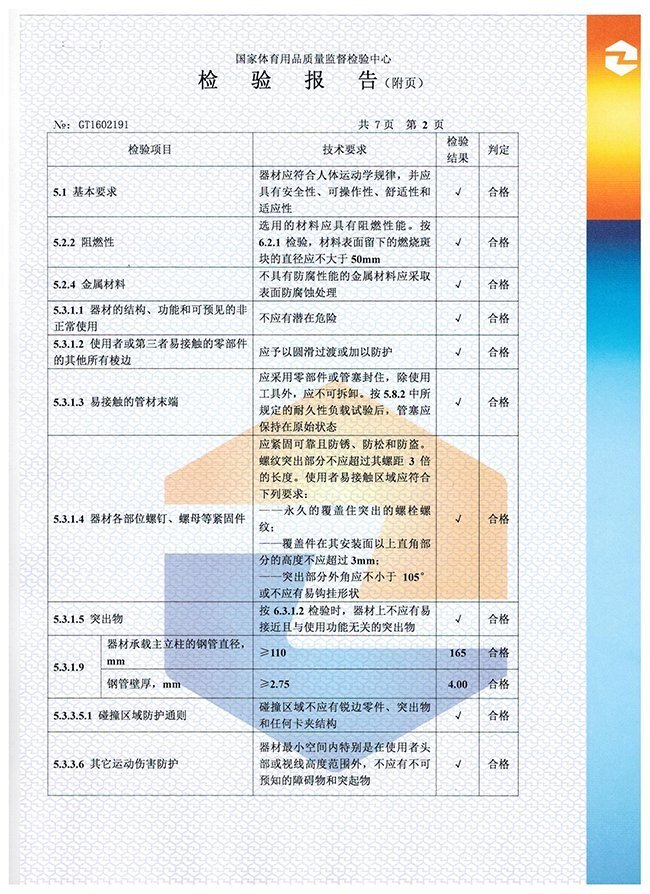 地埋篮球架检验报告